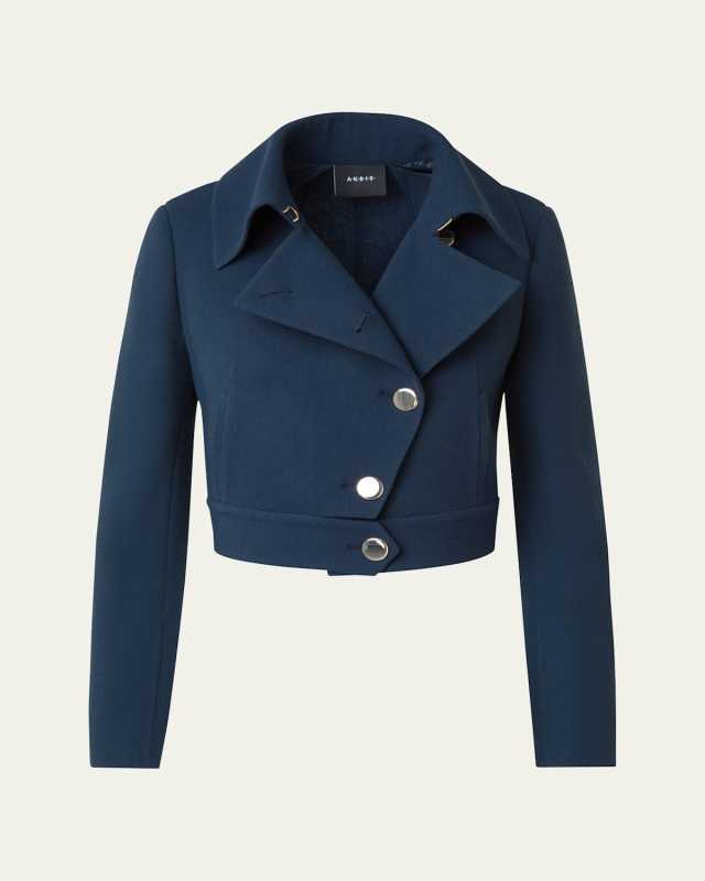 Dana Asymmetric-Button Wool Crepe Jacket